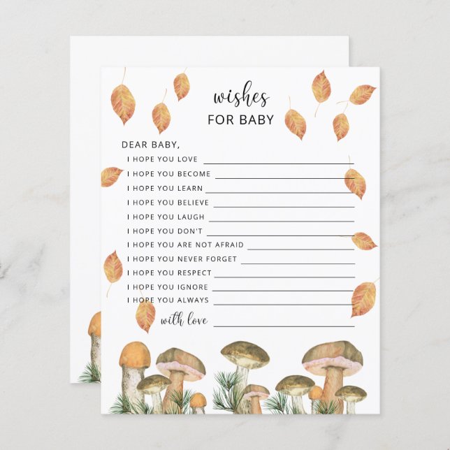 Skogsvampar - önskemål för baby (Fram/baksida)