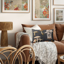 Skogsvampar Svart Vintage Ephemera