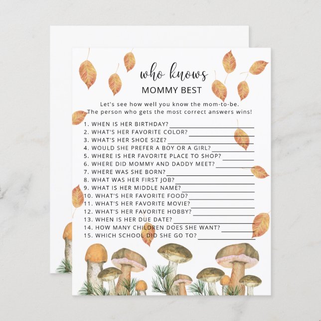 Skogsvampar - vem vet bäst om mamman (Fram/baksida)