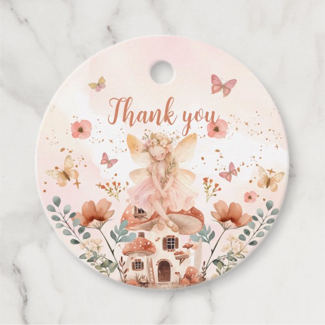 Skogsvampens första födelsedag gåvor etiketter (Framsida)