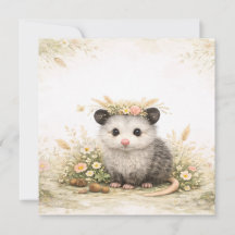Skogsvän skogsdjur opossum 