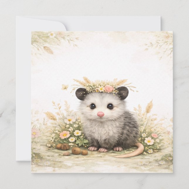 Skogsvän skogsdjur opossum  kort (Framsida)