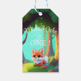 Skogsvänner söta baby räv presentetikett