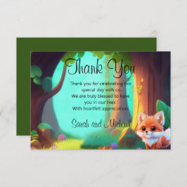 Skogsvänner söta baby räv tack kort