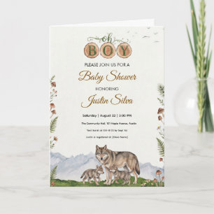 Skogsvarg Baby Shower Kort