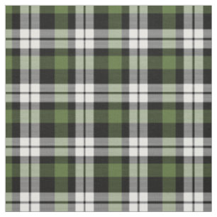 Skogsvarvvit Grönt Tartan Squares Mönster Tyg