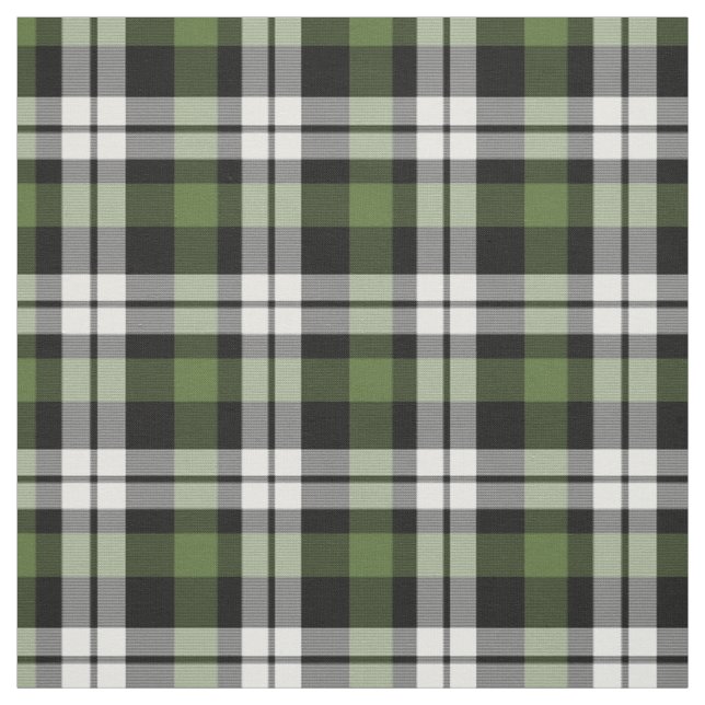 Skogsvarvvit Grönt Tartan Squares Mönster Tyg (Provkarta)