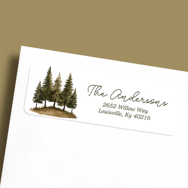 Skogsvattenfärg Bebisens Hemkomstadress Returadress Etikett (Skapare uppladdad)