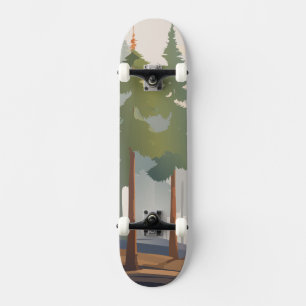 Skogsvattenfärg Mjuk Rödgran Naturestetik Mini Skateboard Bräda 18,5 Cm