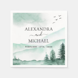 Skogsvattenfärgen Modern i Rustiga bergen Pappersservett