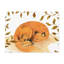 Skogsvattenräv vykort