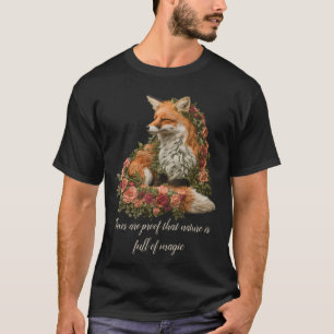 Skogsväv broderad. Rävar är bevis på att naturen T Shirt