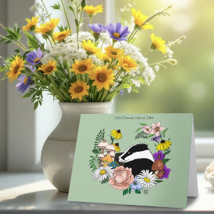 Skogsväxter Grävling Vilda blommor Svamp Salvia Gr Kort