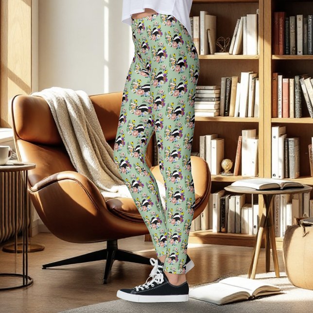 Skogsväxter Grävling Vilda blommor Svamp Salvia Gr Leggings (Skapare uppladdad)