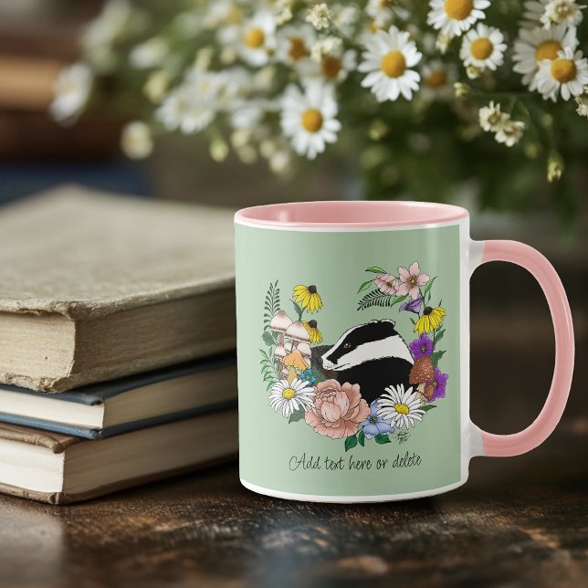 Skogsväxter Grävling Vilda blommor Svamp Salvia Gr Mugg (Skapare uppladdad)