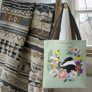 Skogsväxter Grävling Vilda blommor Svamp Salvia Gr Tygkasse
