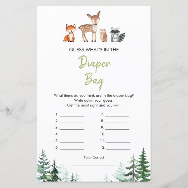 Skogsväxter Oh Pojke Dusch Vad som finns i blöjbag (Framsida)