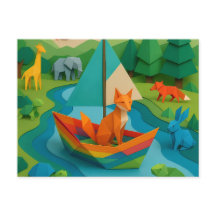 Skogsvikta Djur – Färgglad Origami-vildliv