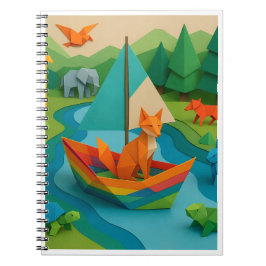 Skogsvikta Djur – Färgrik Origami Vilda Djur  Anteckningsbok