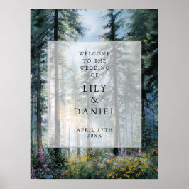 Skogsvilda Blommor Blommig Bröllopsväxlingsskylt Poster