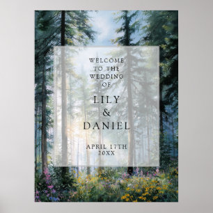 Skogsvilda Blommor Blommig Bröllopsväxlingsskylt Poster