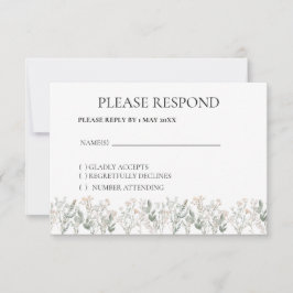 Skogsvildblomma Boho RSVP-kort OSA Kort