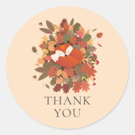 Skogsvulpsunge Tack Runt Klistermärke