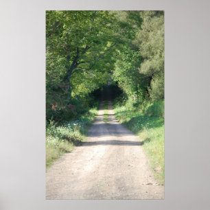 Skogväg eller grusväg i landsidan poster