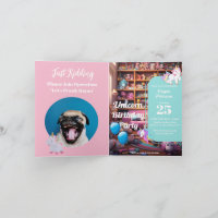 Skojja Birthday Inbjudan, Unicorn Kärlek, anpassni