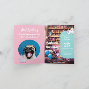 Skojja Birthday Inbjudan, Unicorn Kärlek, anpassni Inbjudan