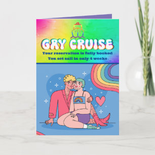 Skojja Gay Cruise Birthday Card, Anpassningsbar Hu Kort