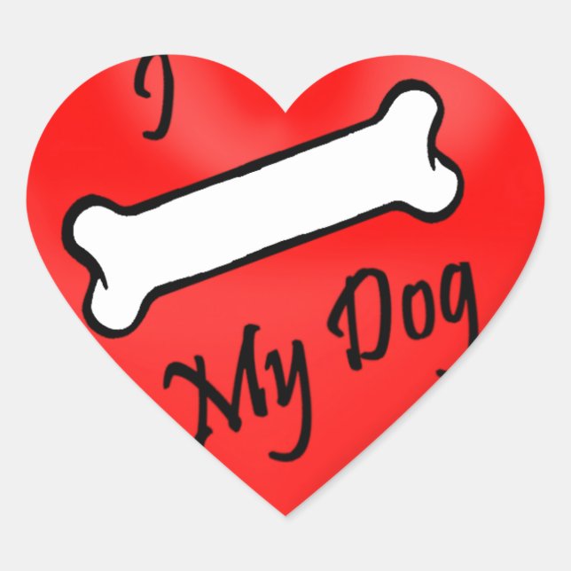 Skojja I (ben) min hund hjärtklistermärken (Framsida)
