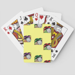 Skokerfärgade hattar mönster gult casinokort