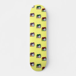 Skokerfärgade hattar mönster gult mini skateboard bräda 18,5 cm