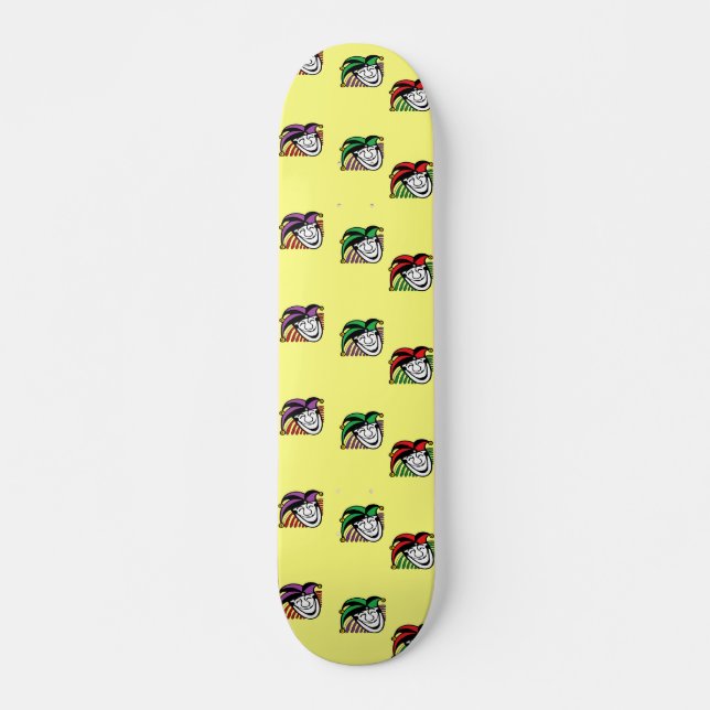 Skokerfärgade hattar mönster gult mini skateboard bräda 18,5 cm (Framsida)