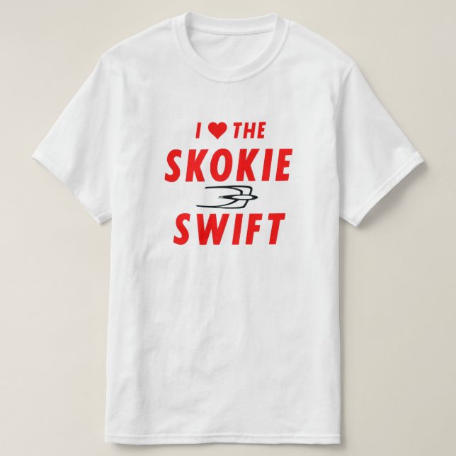 Skokie Swift, Gult Line, CTA Rapid Transit Tee Shirt (Design framsida)