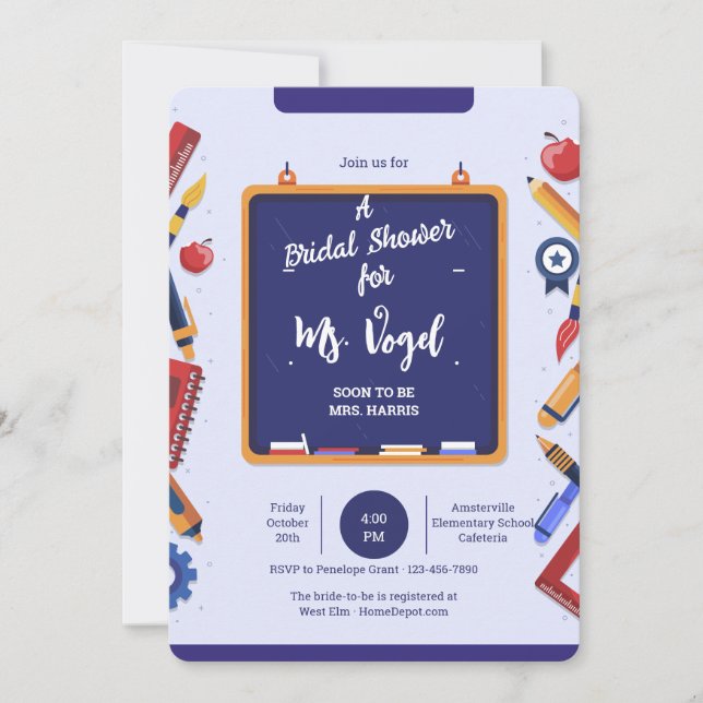 Skol Klassrums Tavla Inbjudan (Framsida)