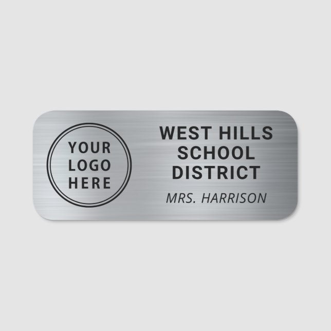 Skol logotyp Silver Namnbricka (Framsida)
