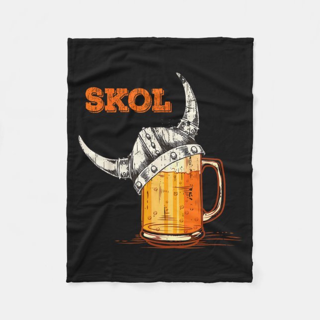 Skol Nordic Viking Helmet Drinking Gl  Fleecefilt (Framsidan)