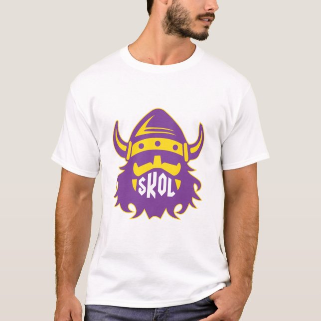 Skol nordisk Viking hjälmskjorta T Shirt (Framsida)