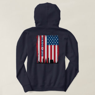 Skol Senior/Högskola Amerikansk Flagga NYC Siluett Hoodie