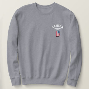 Skol Senior/Högskola Amerikansk Flagga NYC Siluett Lång Ärmad Tröja