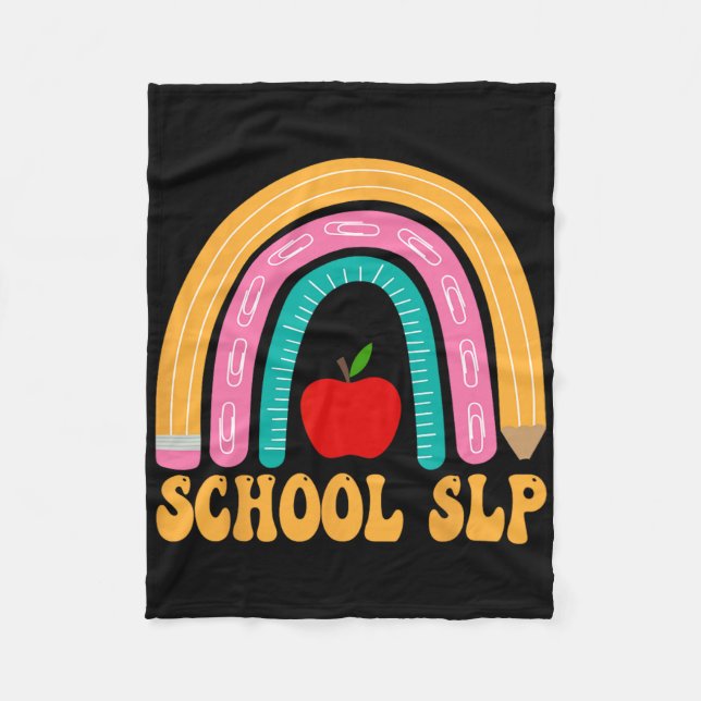 Skol Slp Regnbåge Penna Kvinnor Byck Till Skolan A Fleecefilt (Framsidan)