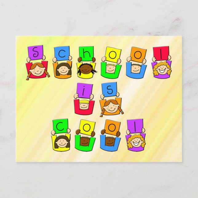 Skola är Coola - barn Vykort (Framsida)