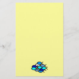 Skola av kristna fisksymboler - blått - brevpapper