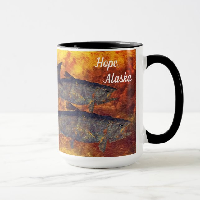 Skola av laxen, hopp - 15 uns. Combo mugg (Höger)
