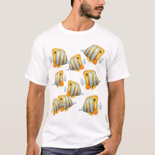 Skola av T-tröja för den Copperband fjärilsfisk T-shirt