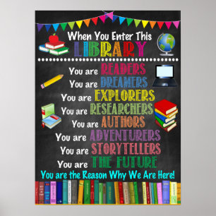Skola Bibliotek Classroom Printable Poster