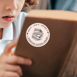 Skola Bibliotek läser det Kärlek det returnerar de Runt Klistermärke