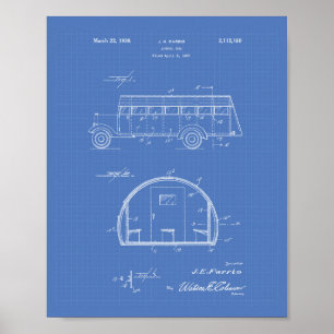 Skola Buss 1937 Patent Art Blueprint Poster